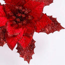 6Pcs 6.6 Inch Glitter Artificial Wedding Christmas Flowers XMAS Tree Wreath P2P5