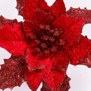 6Pcs 6.6 Inch Glitter Artificial Wedding Christmas Flowers XMAS Tree Wreath P2P5