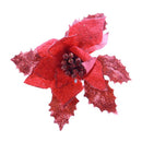 6Pcs 6.6 Inch Glitter Artificial Wedding Christmas Flowers XMAS Tree Wreath P2P5