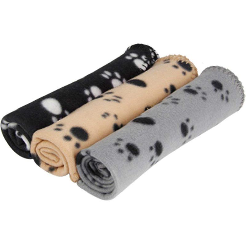 3 x Large Dog Cat Pet Soft Fleece Blankets 70cm X 100cm B9A6