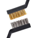 10 pieces Scratch Brush (Stainless Steel + Brass), Curved Handle Masonry br
