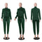 Women Tracksuit Elegant 2 Piece Set Top And Pants Satin Side Stripe Patchwo Q3W1