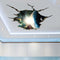 Miico Creative 3D Space Universe Planets Broken Wall Removable Home Room Wall Decor Sticker