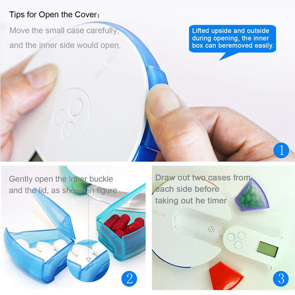 7 Day Pill Box Alarm-DIY Digital Small Pocket Pill Organizer Timer,Travel P N3X2
