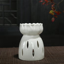 White Flower Oil Burner Tea Light Candle Wax Melt Aromatherapy Diffuser Humidifier Essential Oil Warmer