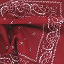 Set of 3 bandanas Paisley Man and Woman 57 x 57 cm White + red wine + blue