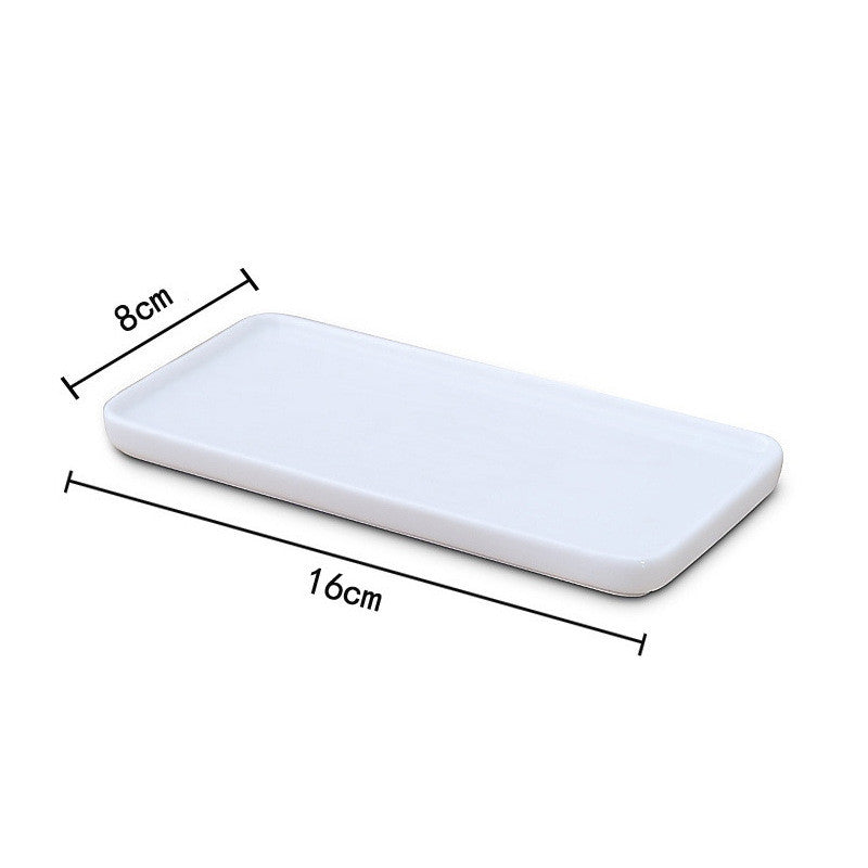 Creative Bathroom Toothbrush Ceramic Base White Porcelain Trays Rectangle Holder Stand Sanitary Stor