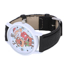 Christmas Elderly Pattern Leather Band Analog Quartz Vogue Watches Christma P6V2