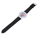 Christmas Elderly Pattern Leather Band Analog Quartz Vogue Watches Christma P6V2