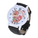 Christmas Elderly Pattern Leather Band Analog Quartz Vogue Watches Christma P6V2