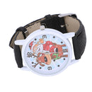 Christmas Elderly Pattern Leather Band Analog Quartz Vogue Watches Christma P6V2