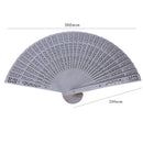 Bamboo Fan Patterned Dragonfly Ajoure Pocket Fan Gift Decoration (L)