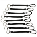 Black Fishing Lanyard Accessories Plastic Retractable Coiled Tether with Ca