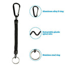 Black Fishing Lanyard Accessories Plastic Retractable Coiled Tether with Ca