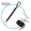 Black Fishing Lanyard Accessories Plastic Retractable Coiled Tether with Ca