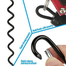 Black Fishing Lanyard Accessories Plastic Retractable Coiled Tether with Ca