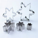 Set of 5 Mold Snowflake Shape / Cookie Cutters Stainless Steel Cakes Snowfl K5T8