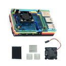 6 Layer Rainbow Case with Cooling Fan and Heatsink for Raspberry Pi 4B