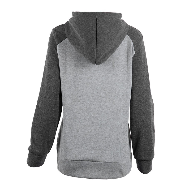 Women Autumn Zip Up Patchwork Hooded Coat Jacket Sweatshirt Ladies Casual C F6T2