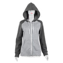 Women Autumn Zip Up Patchwork Hooded Coat Jacket Sweatshirt Ladies Casual C F6T2