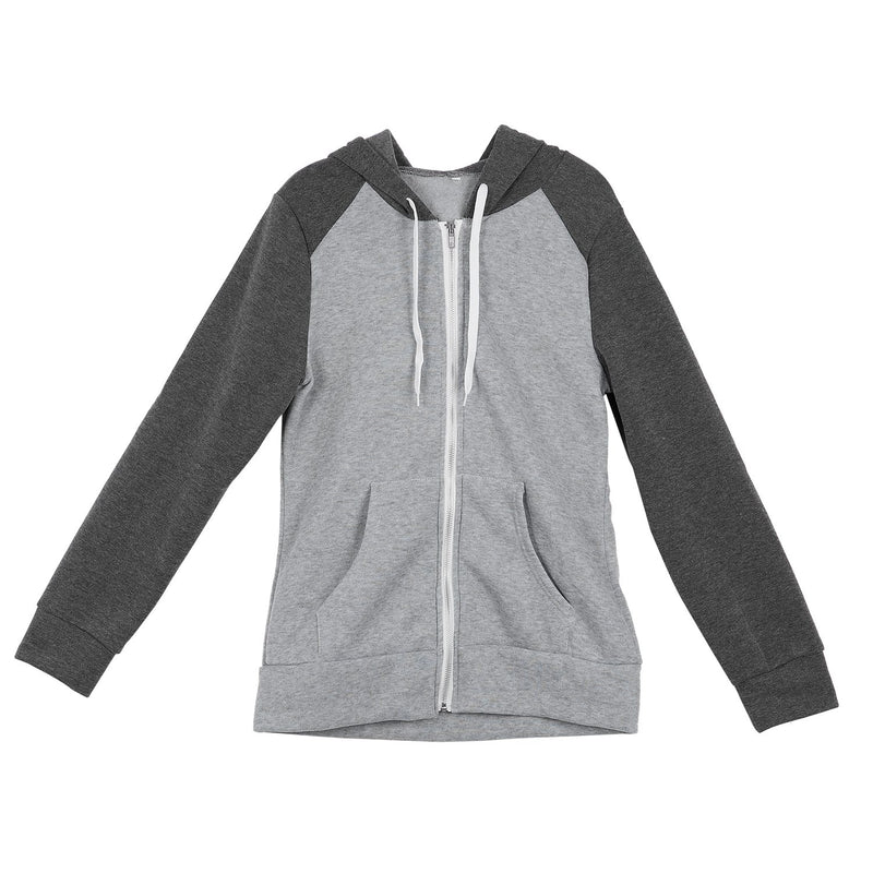 Women Autumn Zip Up Patchwork Hooded Coat Jacket Sweatshirt Ladies Casual C F6T2
