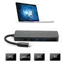 new type-c to USB3.0HUB hub SD/TF camera reader with PD charging four-in-on