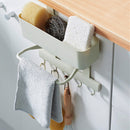 5 Hooks Kitchen Storage Rack Cupboard Hanging Hook Shelf Bathroom Organizer Hanger for Clothes Cabinet Draw Door Space Saver