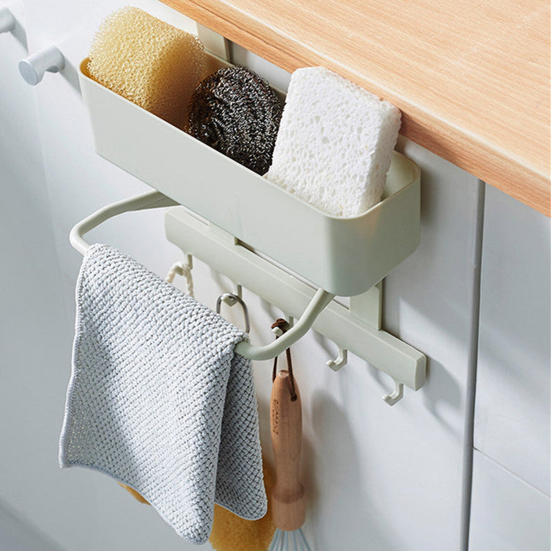 5 Hooks Kitchen Storage Rack Cupboard Hanging Hook Shelf Bathroom Organizer Hanger for Clothes Cabinet Draw Door Space Saver
