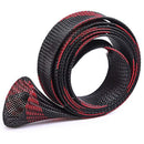 Fishing Rod Cover Rod Braided Strap Reel Cover Glove Protector (Black red) K3Q2