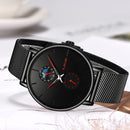 LIGE 9955 Moon Phase Date Display Ladies Wrist Watch Waterproof Full Steel Quartz Watch