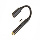 2in1 Type-C To USB-C 3.5mm Jack Aux Earphone Cable Adapter black I8A5