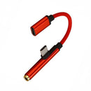 2in1 Type-C To USB-C 3.5mm Jack Aux Earphone Cable Adapter black I8A5