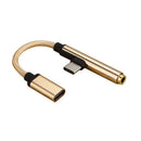 2in1 Type-C To USB-C 3.5mm Jack Aux Earphone Cable Adapter black I8A5