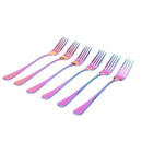 Stainless Steel Table Forks Set, 6Pcs Rainbow Color Stainless Steel Tablewa L1W7