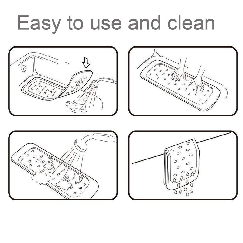 Non-slip Baby Bath Mat Toddler Anti-Bacterial Bathtub Mat, Shower Mat 27 in I7O6