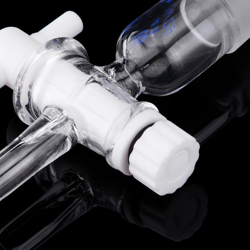 24/29Glass Adapter VacuumFlowControlAdapterwithPTFEStopcockMaleGroundJointtoStraightHoseConnection