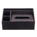PU Leather Multi-function Tissue Box Desktop Living Room Remote Control Box Wooden Storage Paper Extractio