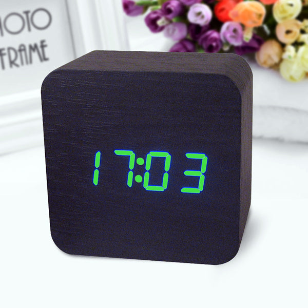 Honana DX-CO300 Electronic Clock Creative Waterproof Time Watch Digital Wooden Alarm Clock