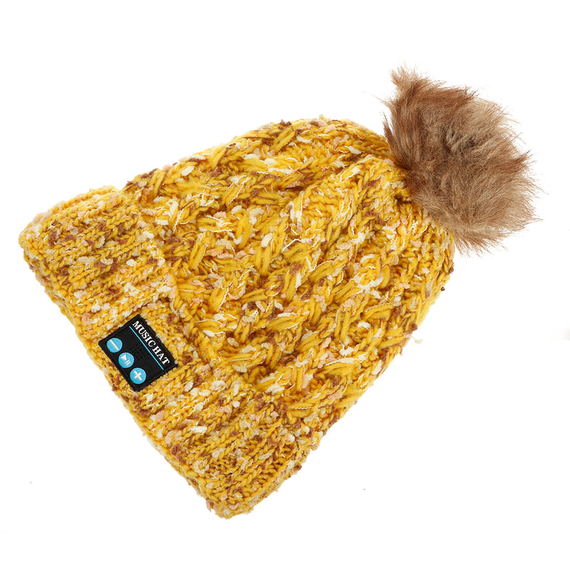 Wireless Warm Beanie bluetooth Music Hat Cap Soft Headset Headphone Speaker Microphone
