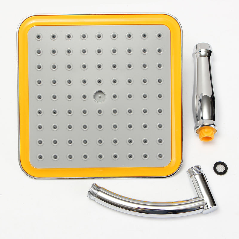 9 Inch Square Angle Bathroom Rainfall Pressurize Wall Mount Top Rainfall Shower Head