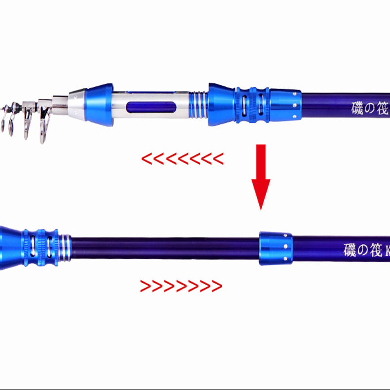 ZANLURE 1.5m/1.8m/2.1m/2.4m High Carbon Telescopic Fishing Rod Set Portable Fishing Pole Set