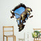 Miico Creative 3D Dinosaur Broken Wall Removable Home Room Decorative Wall Decor Sticker