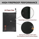 Fireproof Document Bags, A4 Size Waterproof and Fireproof Bag with Fireproo