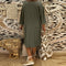 Fashion Women New Half Sleeve V Neck Solid Dress Female Casual Loose Vintag G7X8