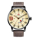 MINI FOCUS MF0154G Military Style Calendar Color Dial Men Wrist Watch Leather Strap Quartz Watch
