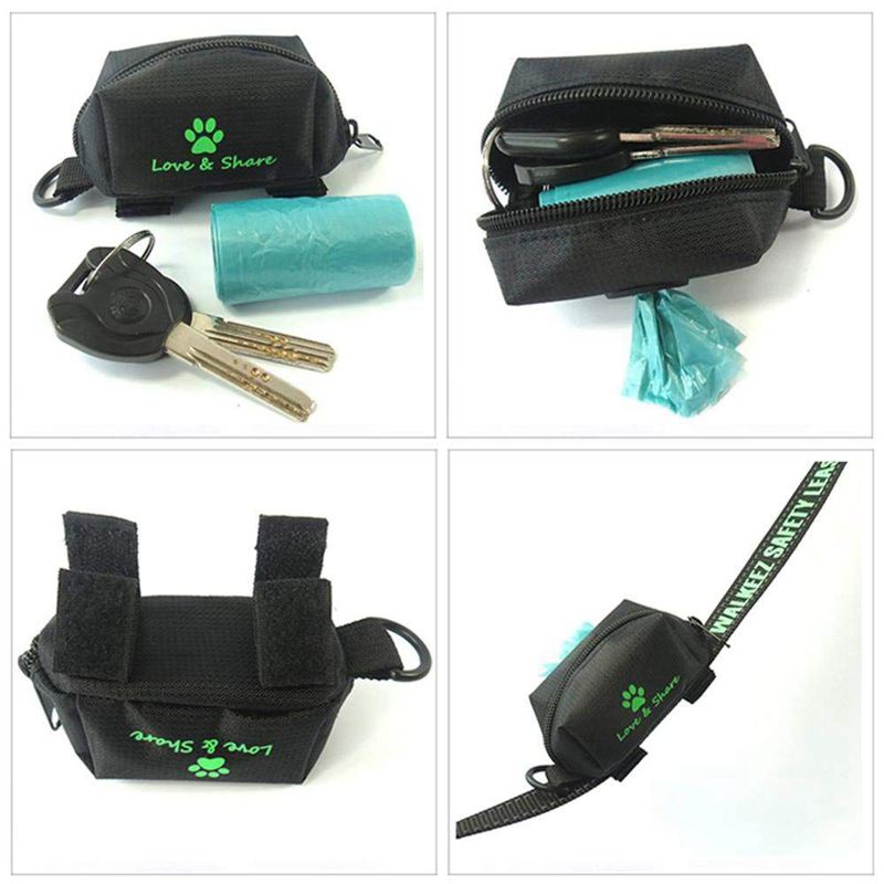 Poop Bag Dispenser, Dog Poop Bag Holder Leash Attachment - Walking, Running X8Q3