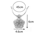 Ethnic Tibetan Hollow Flower Pendant Necklace Antique Silver Necklace Sweater Necklace For Women