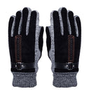 Men's Winter Leather GlovesThick Warm Fleece Windproof Gloves Cold Proof Th