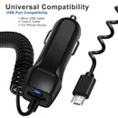 Auto Fast Charging Car Charger with Retractable Cable Phone Charger USB Wit