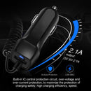 Auto Fast Charging Car Charger with Retractable Cable Phone Charger USB Wit